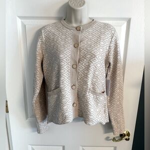 H by Halston Tan Knit Cardigan